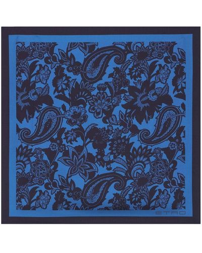 Etro ペイズリー スカーフ - ブルー