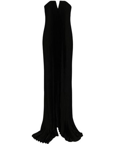 L'idée Black Tie Pleated Gown Dress