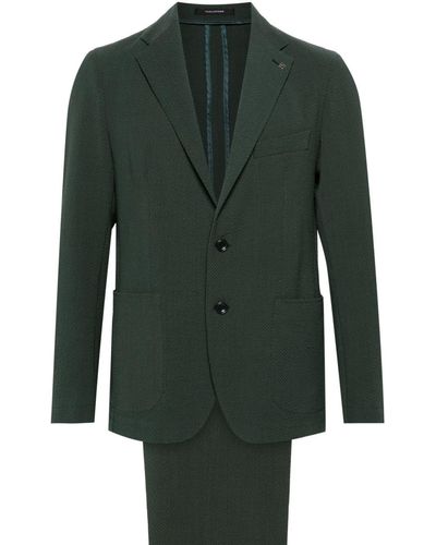Tagliatore Einreihiger Seersucker-Anzug - Grün