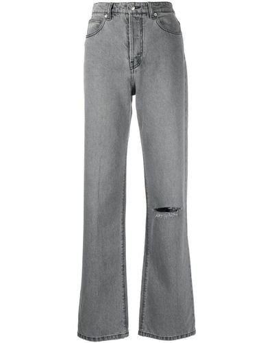 Zadig & Voltaire Distressed Straight-leg Jeans - Grey