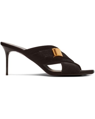 Balmain Uma Mules 75mm - Braun