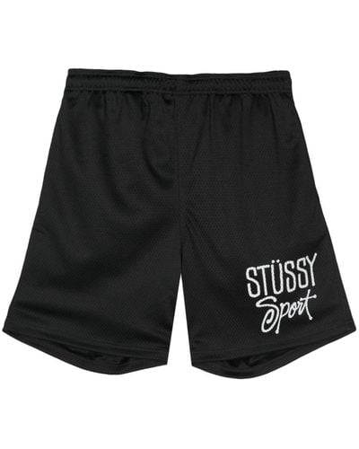 Stussy Mesh Sport Track Shorts - Black