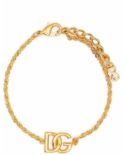 Dolce & Gabbana Bracelet en chaîne à logo DG - Métallisé