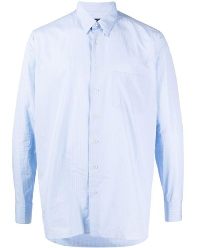 Lardini Chemise en coton à fines rayures - Bleu
