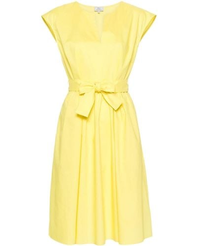 Woolrich V-neck Poplin Midi Dress - Yellow