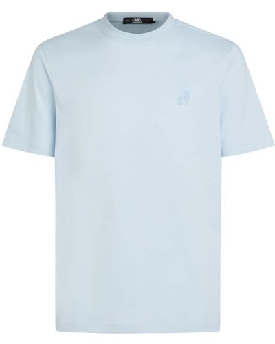 Karl Lagerfeld Kameo Logo-embroidered T-shirt - Blue