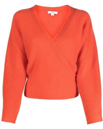Vince Long-sleeved Wrap Sweater - Orange