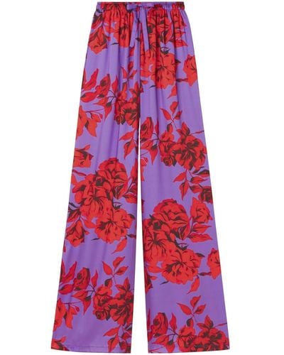 AZ FACTORY Pantalones cargo con estampado de hibiscos - Rojo