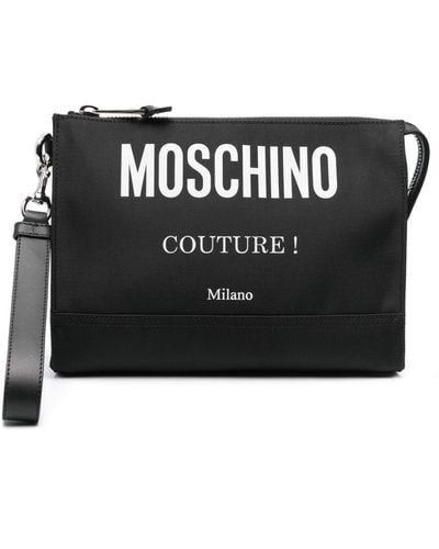 Moschino Couture-print Clutch Bag - Black