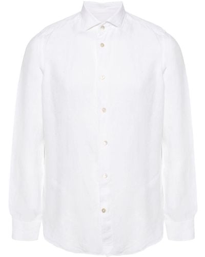 Eleventy Buttoned Linen Shirt - White