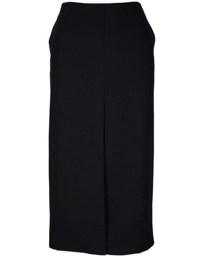 Nili Lotan Virgin Wool Midi Skirt - Black