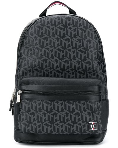 Tommy Hilfiger Monogram Logo Backpack - Black