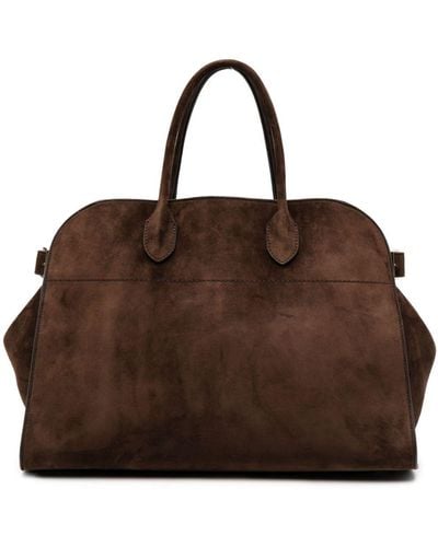 The Row Soft Margaux Suede Tote Bag - Brown