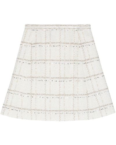 Giambattista Valli Sequin-detailing tweed skirt - Weiß