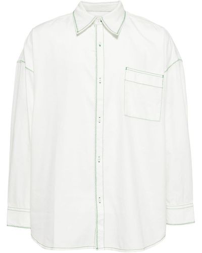 FIVE CM Contrast-stitching Shirt - White