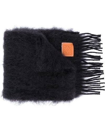 Loewe Textured Anagram Scarf - Black