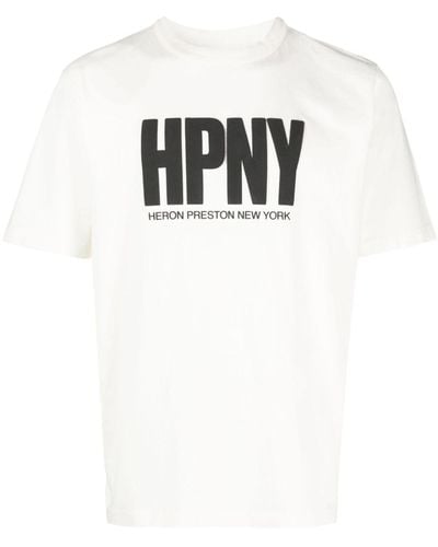 Heron Preston T-shirt en coton à logo imprimé - Blanc