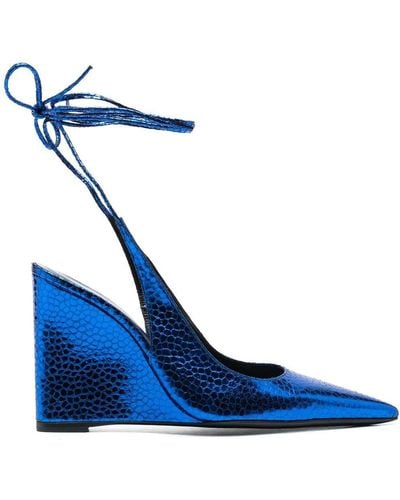 BY FAR 110mm Wedge Court Shoes - Blue