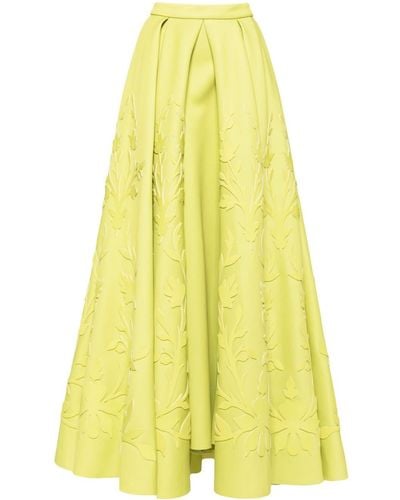 Saiid Kobeisy Pleated Skirt With Matching Embroidery - Yellow
