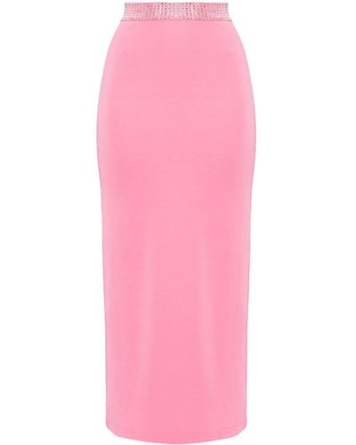 David Koma Crystal-embellished Midi Skirt - Pink