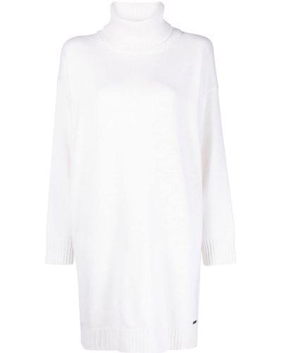 Kiton Long-sleeve Cashmere Dress - White