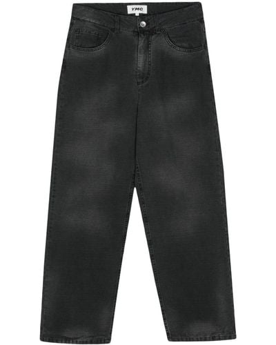 YMC Wide-leg Washed Jeans - Grey