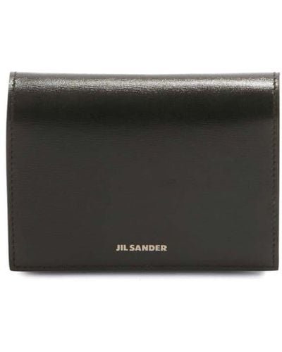 Jil Sander Logo-embossed Leather Cardholder - Black