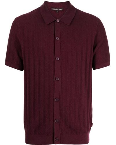Michael Kors Short-sleeve Fine-knit Shirt - Red