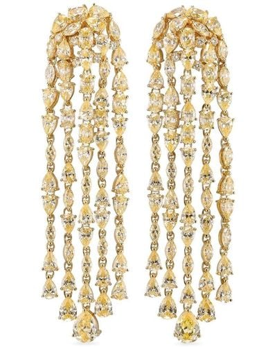 Anabela Chan 18kt gelbvergoldete Cascade Ohrringe mit Diamanten - Weiß