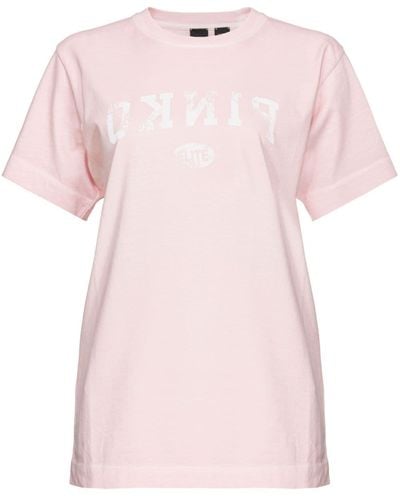 Pinko Tiramisu Cotton T-shirt - Pink