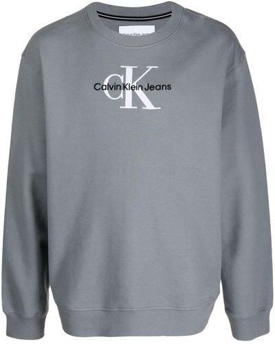 Calvin Klein Felpa con ricamo - Grigio