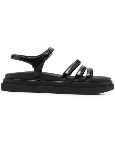 Hogan Buckle-strap Flat Sandals - Black