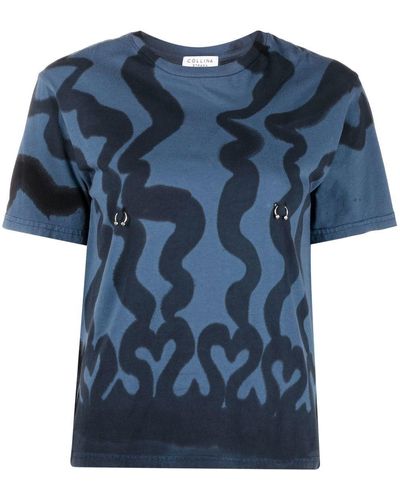 Collina Strada Embellished Short-sleeved T-shirt - Blue