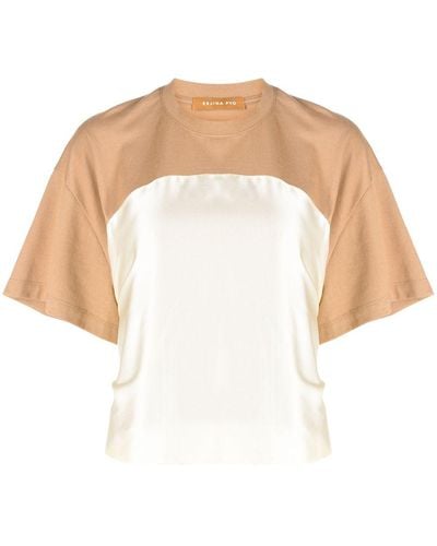 Rejina Pyo T-shirt Wynne à design bicolore - Blanc