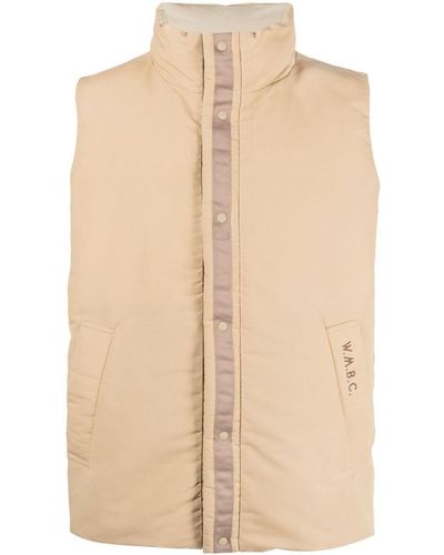 White Mountaineering High-neck Reversible Gilet - Natural