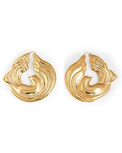 Nina Ricci Twisted Bird Hoop Earrings - Metallic