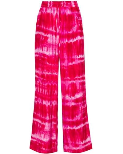 P.A.R.O.S.H. Tie-dye Straight-leg Trousers - Pink