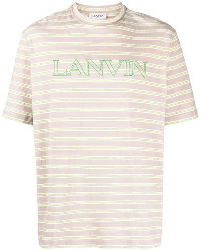 Lanvin T-shirt Met Geborduurd Logo - Naturel
