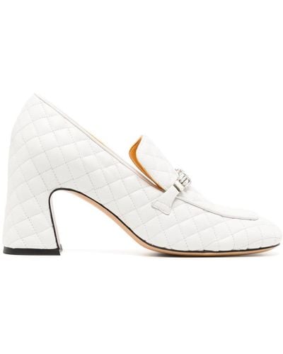 Madison Maison 64mm Quilted Leather Pumps - White