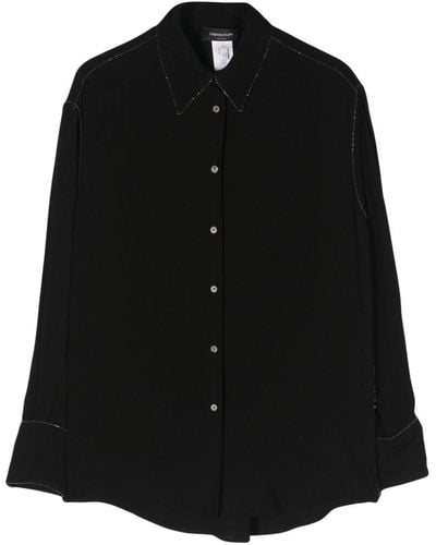 Fabiana Filippi Beaded-trim Georgette Shirt - Black