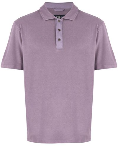 MAN ON THE BOON. Terry-cloth Polo Shirt - Purple