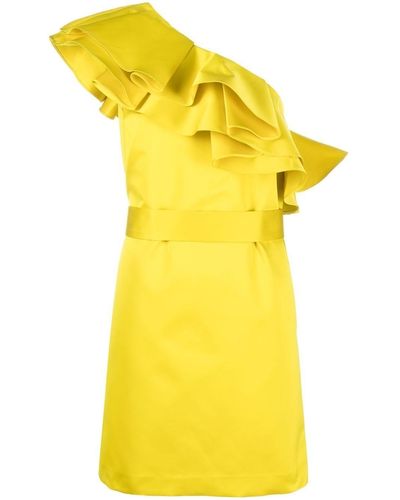 P.A.R.O.S.H. One-shoulder Draped Minidress - Yellow