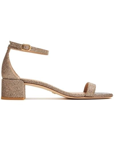 Stuart Weitzman Nearlynude 35mm Leather Sandals - Natural