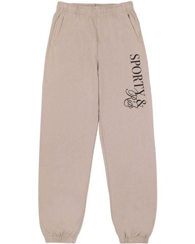 Sporty & Rich Logo-print Track Trousers - Natural