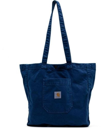 Carhartt Logo-patch cotton tote bag - Blau
