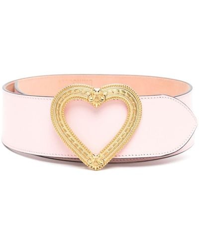 Moschino Cinturón ancho con hebilla de corazón - Rosa