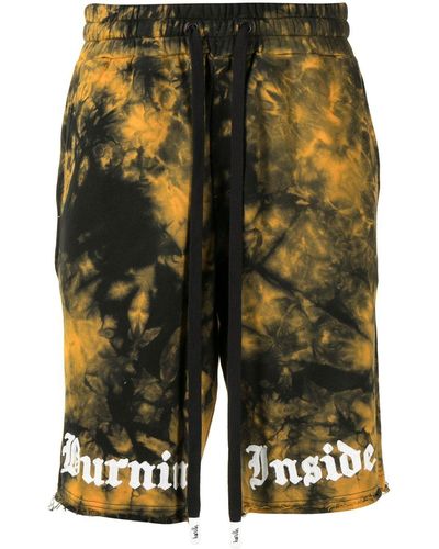 Haculla Tie Dye Shorts With Embroidered Logo - Black