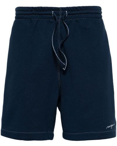 MSGM Logo-embroidered Track Shorts - Blue