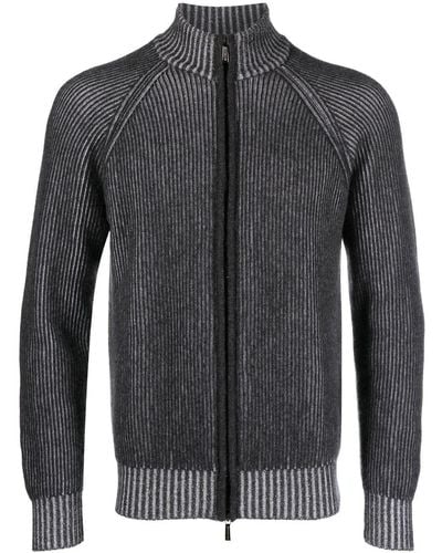 Moorer Zip-up Cashmere Sweater - Gray