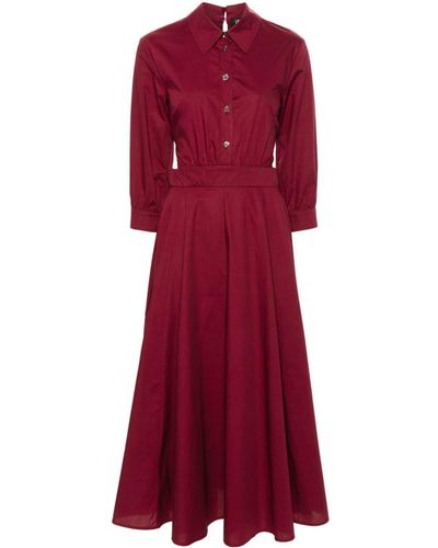 Liu Jo Cut-out Poplin Shirt Dress - Red